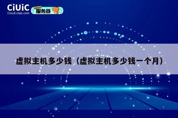 虚拟主机多少钱（虚拟主机多少钱一个月）