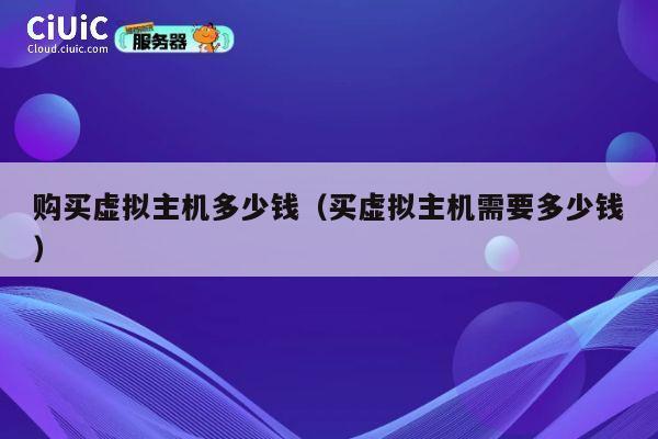 购买虚拟主机多少钱（买虚拟主机需要多少钱）