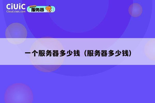 一个服务器多少钱（服务器多少钱）