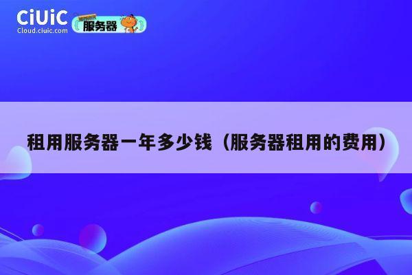 租用服务器一年多少钱（服务器租用的费用）