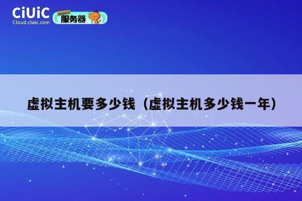 虚拟主机要多少钱（虚拟主机多少钱一年）