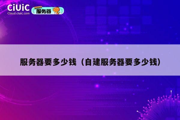 服务器要多少钱（自建服务器要多少钱）