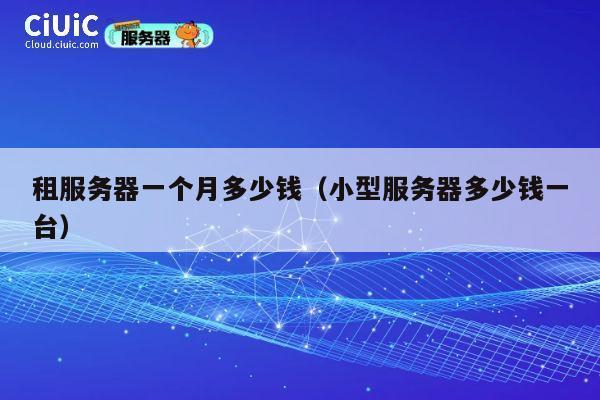租服务器一个月多少钱（小型服务器多少钱一台）