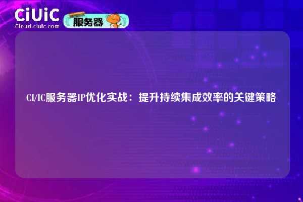 CI/IC服务器IP优化实战：提升持续集成效率的关键策略