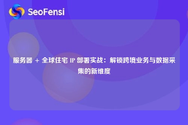 服务器 + 全球住宅 IP 部署实战：解锁跨境业务与数据采集的新维度