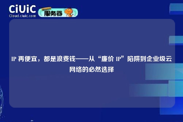 IP 再便宜，都是浪费钱——从“廉价 IP”陷阱到企业级云网络的必然选择