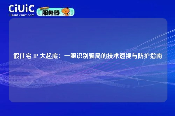 假住宅 IP 大起底：一眼识别骗局的技术透视与防护指南