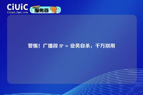 警惕！广播段 IP = 业务自杀，千万别用
