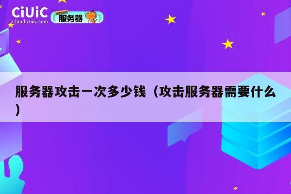 服务器攻击一次多少钱（攻击服务器需要什么）