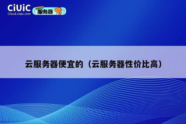 云服务器便宜的（云服务器性价比高）