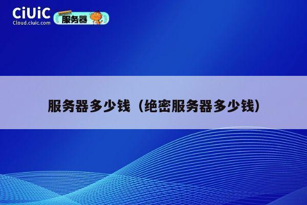 服务器多少钱（绝密服务器多少钱）