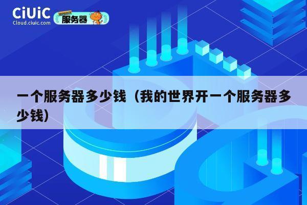 一个服务器多少钱（我的世界开一个服务器多少钱）